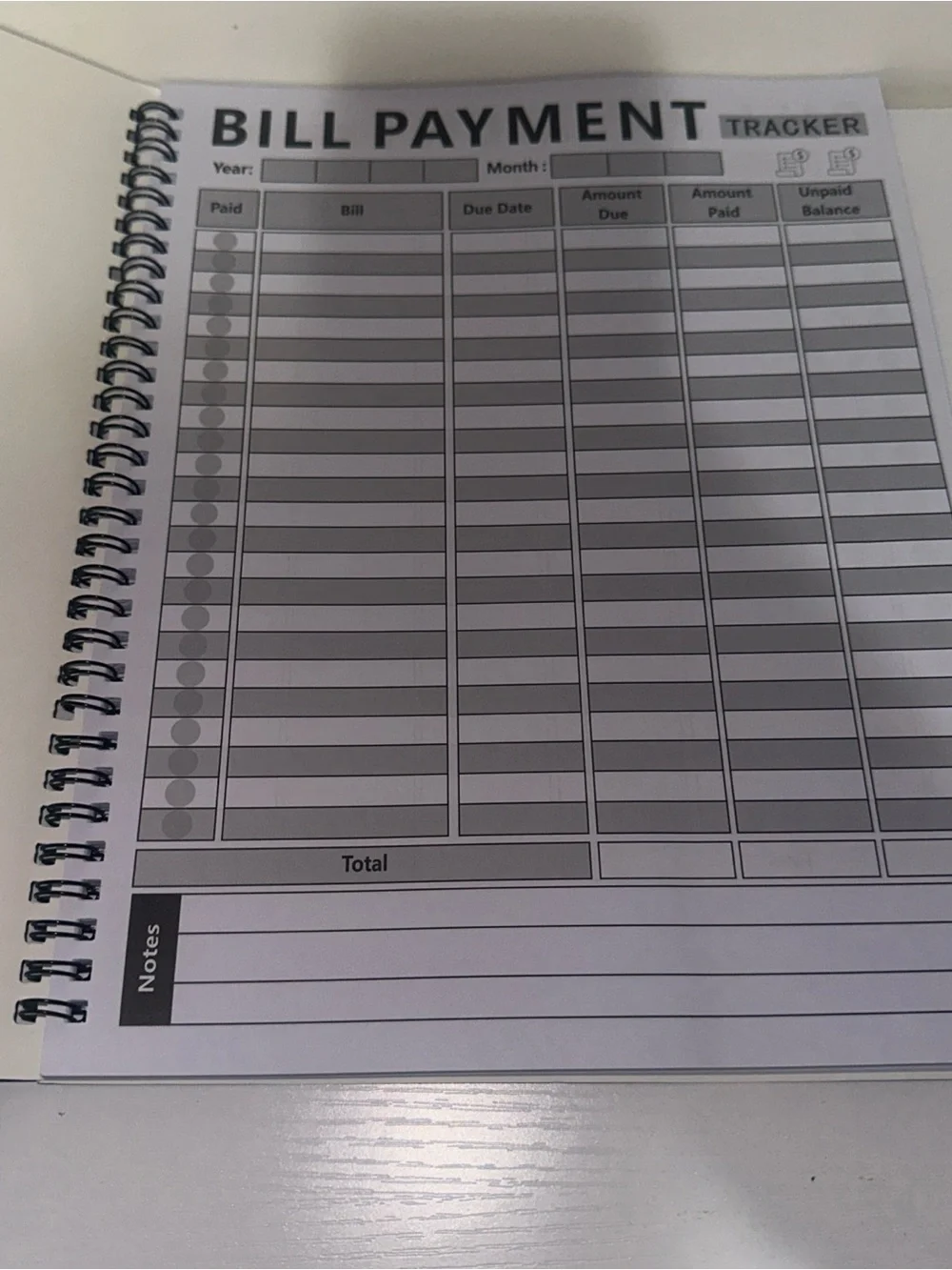 Monthly Bill Payment Checklist Planner - Black